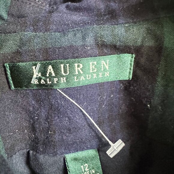 Lauren Ralph Lauren Blackwatch Plaid Blue Green Cotton Blazer 12 - Picture 7 of 11